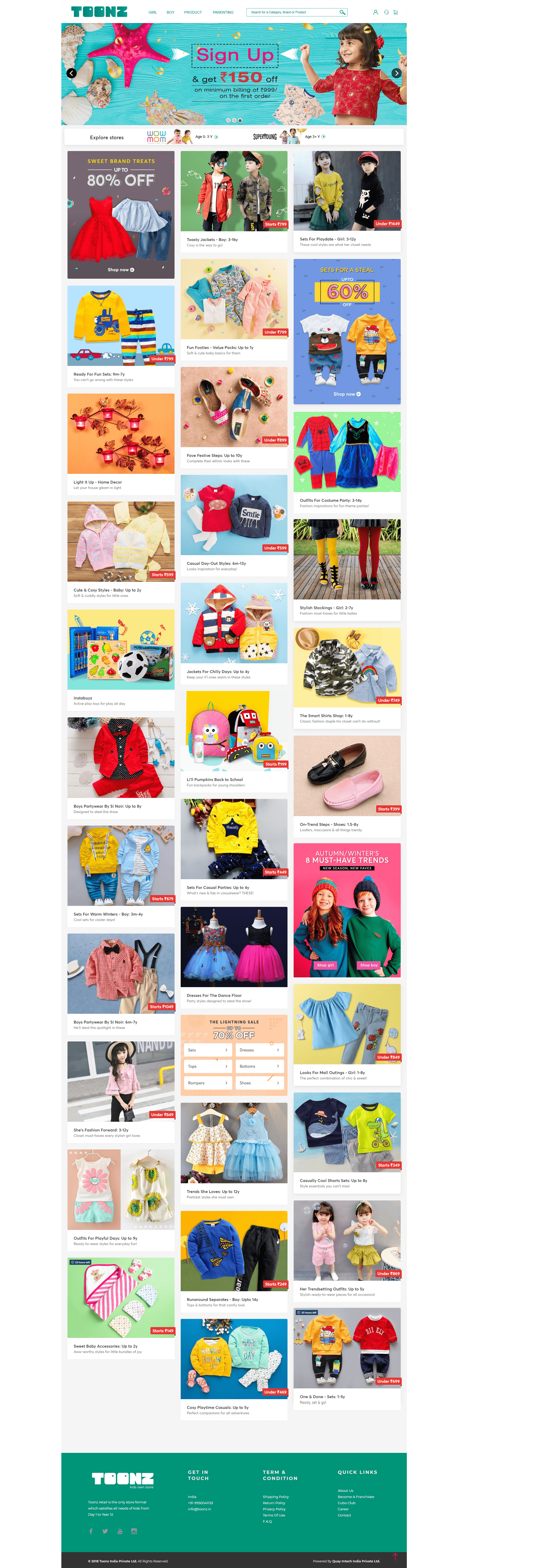 Website front preview